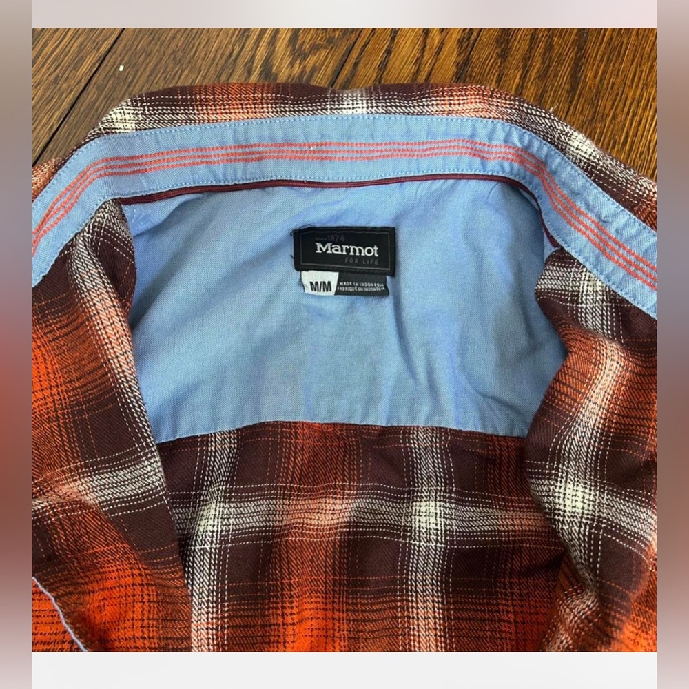 Marmot Plaid Button Down Mens Shirt